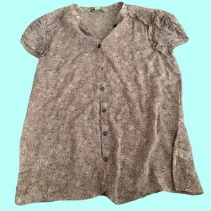 Banana Republic Brown Paisley Button-Down Blouse